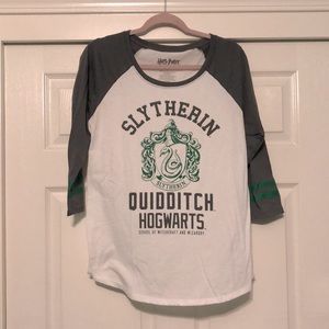 Harry Potter Slytherin Quidditch Hogwarts Quarter Sleeve Tee